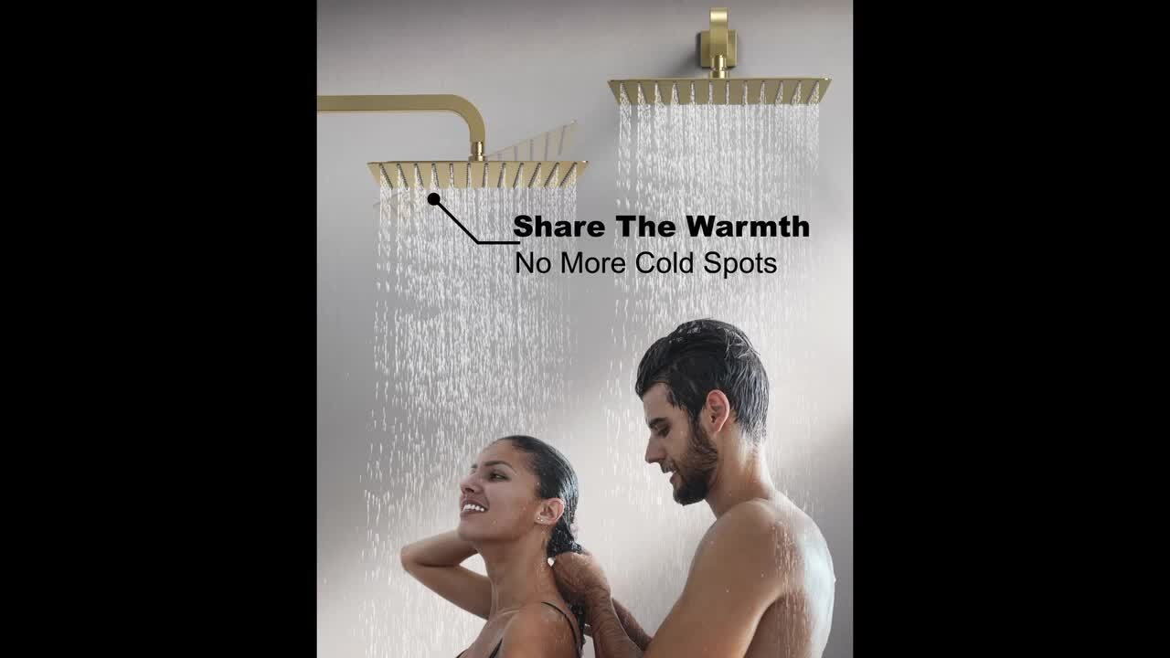 GRANDJOY ZenithRain Shower System 8-Spray 12 and 12 in. Dual Wall