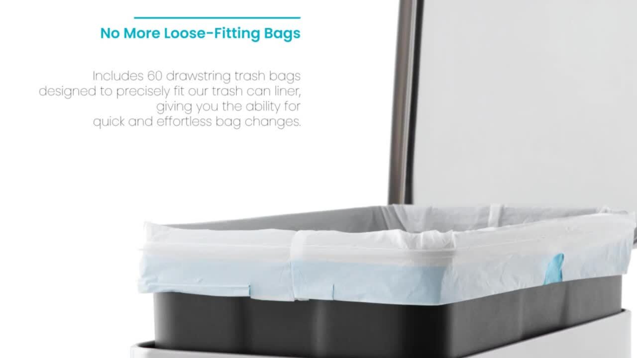 Simplehuman Code N Custom Fit Drawstring Trash Bags, 45-50 Liter / 12-13  Gallon, White, 60 Liners & Reviews