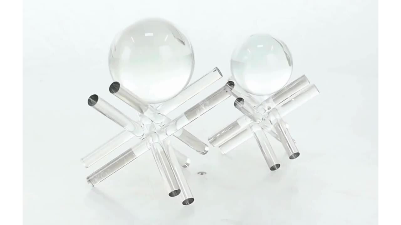 Litton Lane Clear Crystal Jack Inspired Abstract Sculpture
