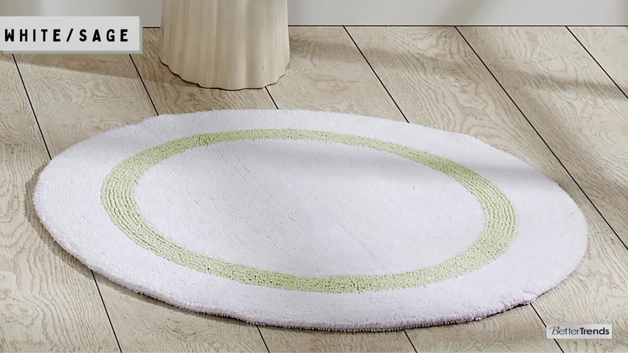 Round white store bath mat