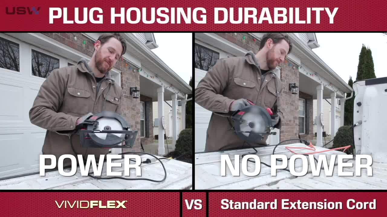 Husky VividFlex 25 ft. 12/3 Heavy Duty Indoor/Outdoor Triple Tap