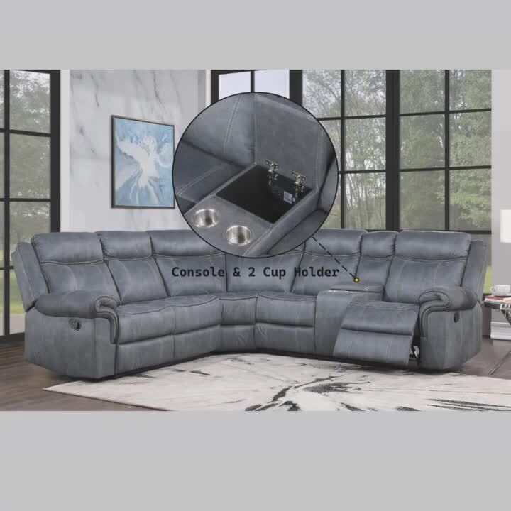 Acme Furniture Dollum 187 in. W Rolled Arm 3-Piece Velvet L