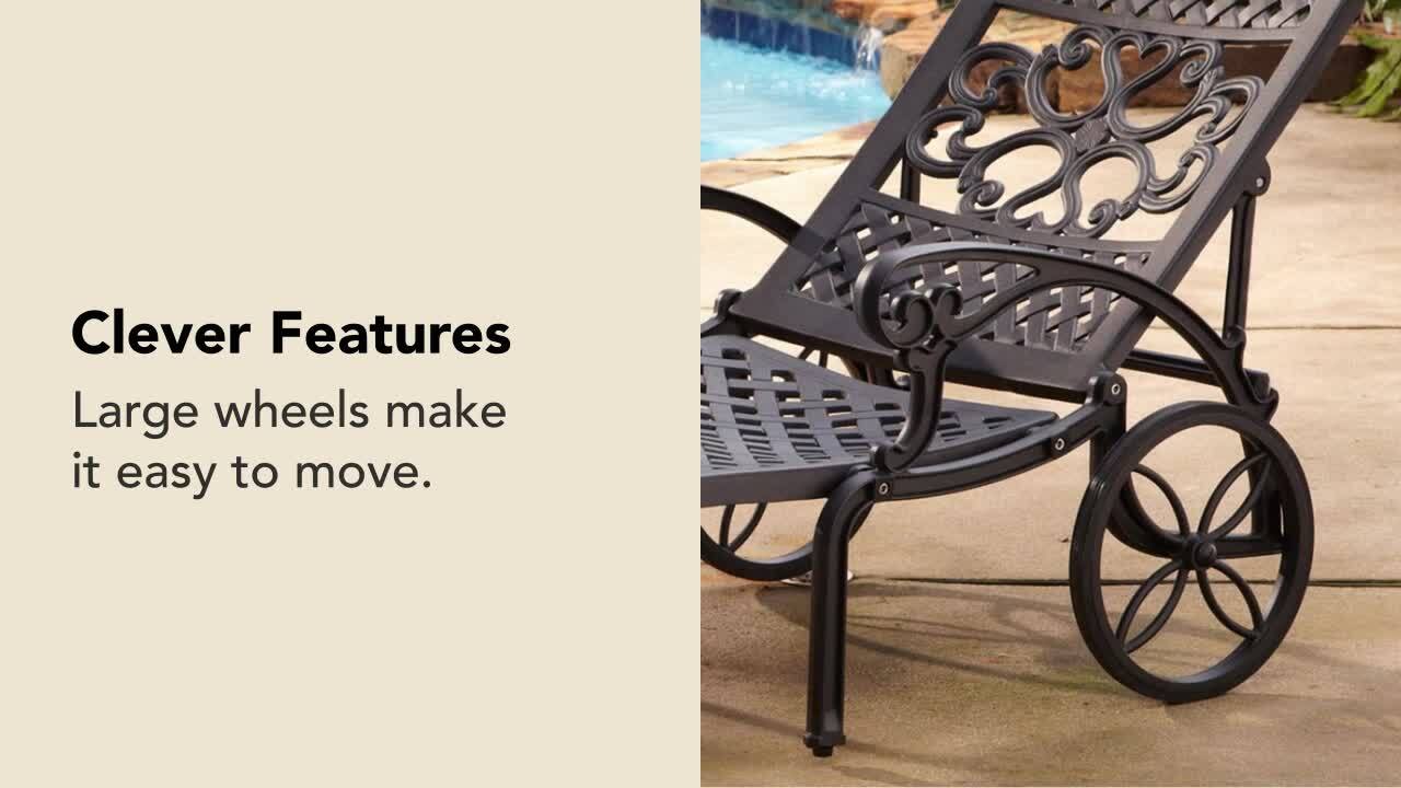 black cast aluminum chaise lounge