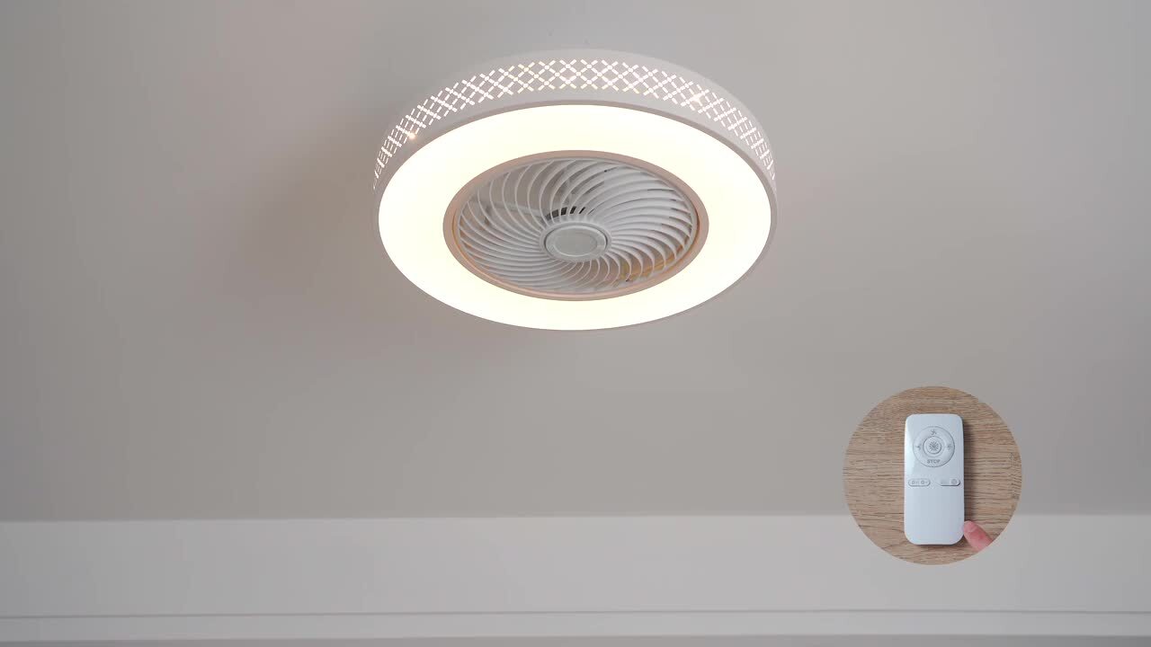 TOZING 19.7 in. LED Indoor White Ceiling Fan with Dimmable