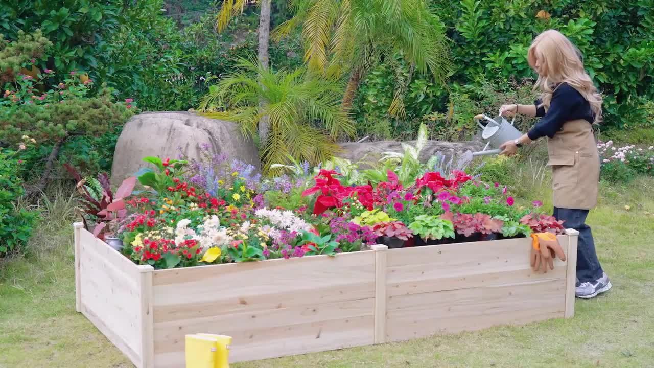 93 in. x 48 in. x 15 in. Wood Raised Garden Bed P000002923HDGLUS01
