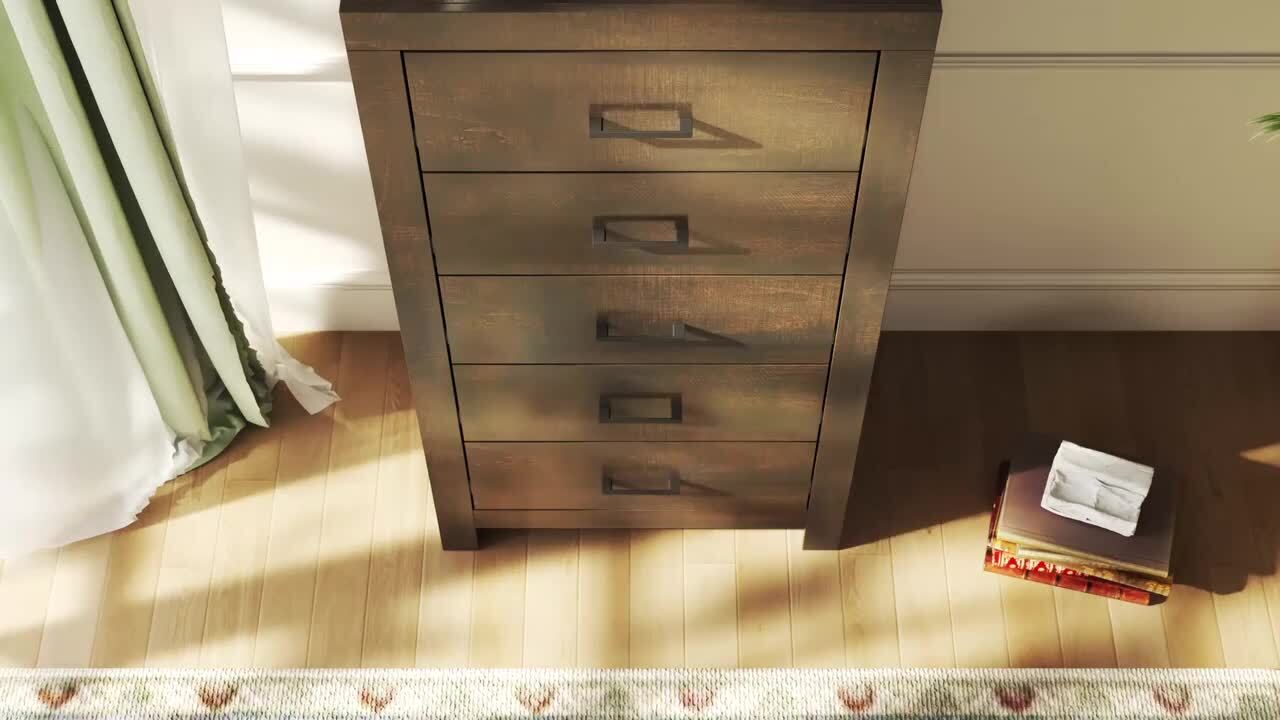 better homes and gardens bryant 5-drawer dresser rustic brown finish Madison Tall Rustic 5 Drawer Dresser Slate