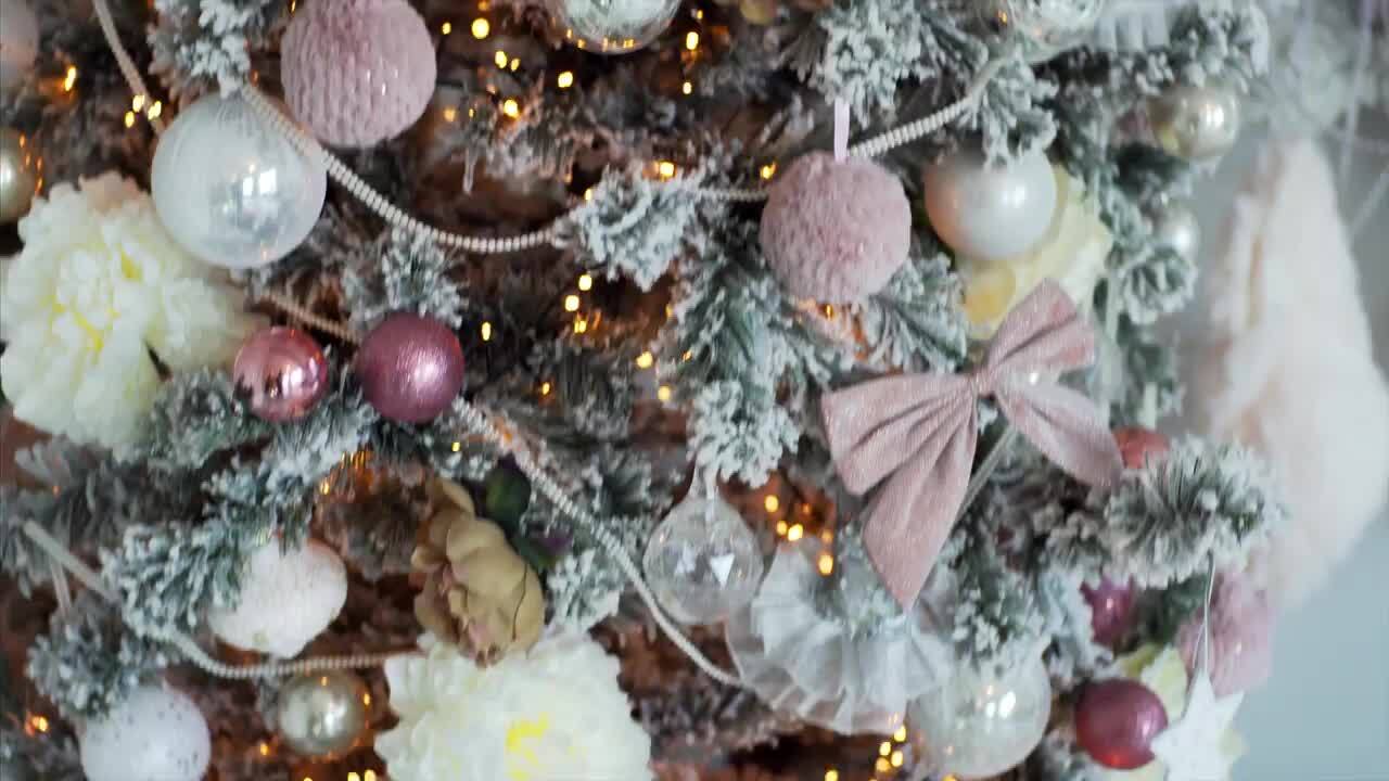 5.5 ft. Pre-Lit LED Pencil Slim Flocked Artificial Christmas Tree with Warm White Light