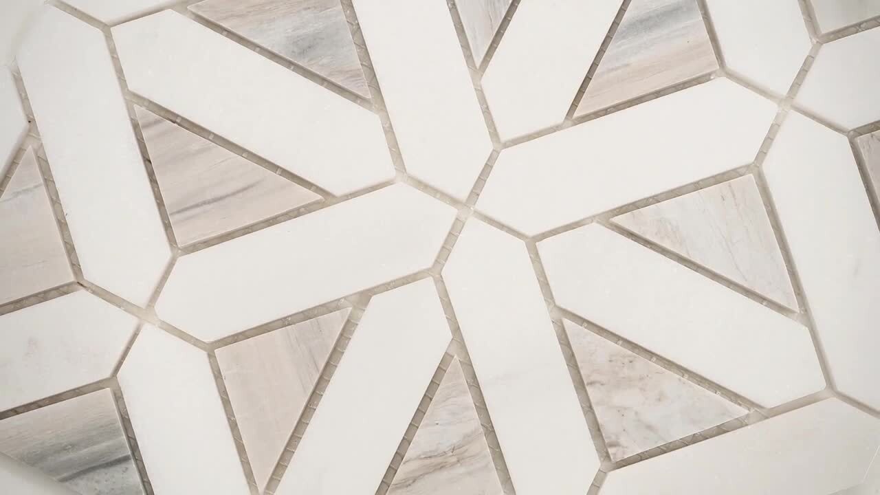 MSI Bianco Gridwork 12 in. x 12 in. Polished Marble Floor and Wall Tile (10 sq. ft./Case)