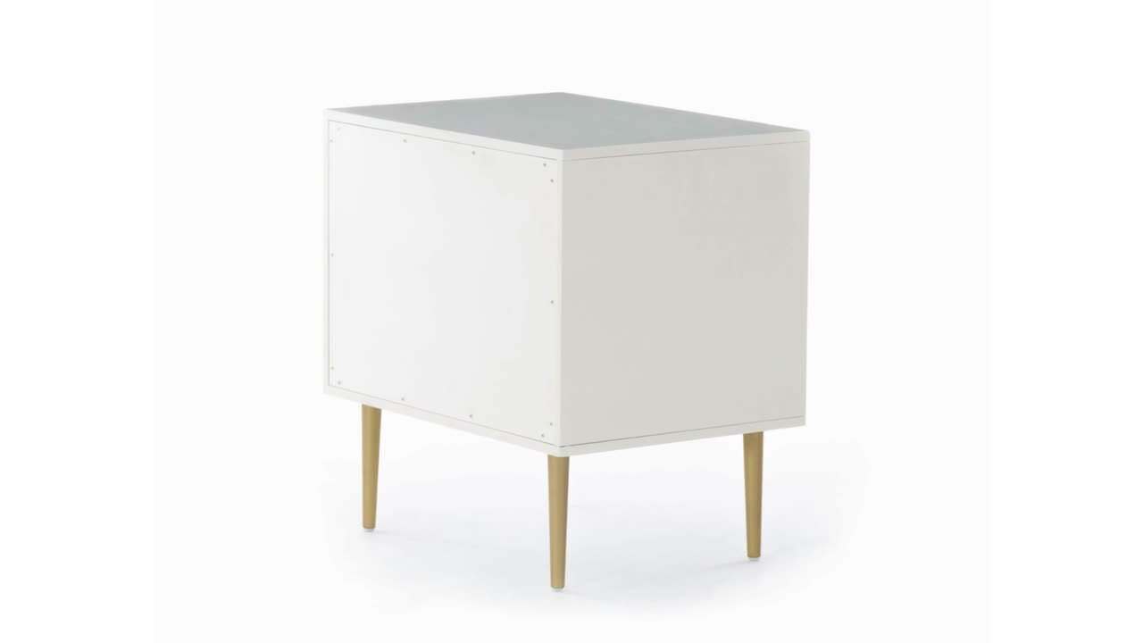 ♠LïNENです Linon Home Decor Sharie White 2-Drawer 25.25 in. W