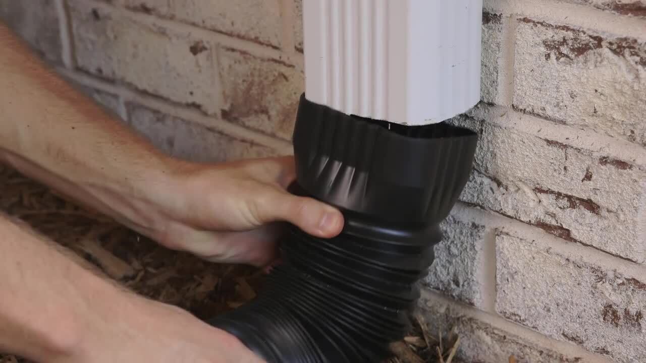 Amerimax Home Products - Stealth Flow 43 in. Black Vinyl Low Profile Downspout Extension Kit