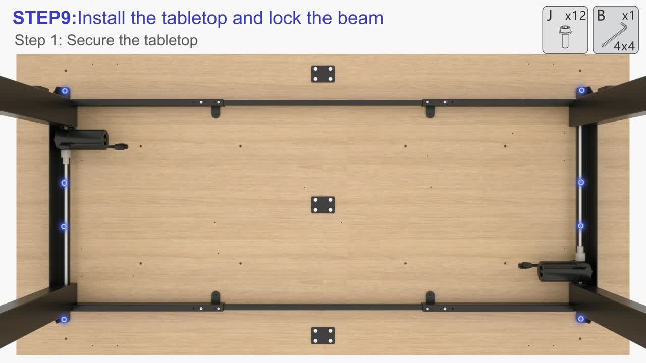 72 in. W x 36 in. D Dual Motor Electric Adjustable Height