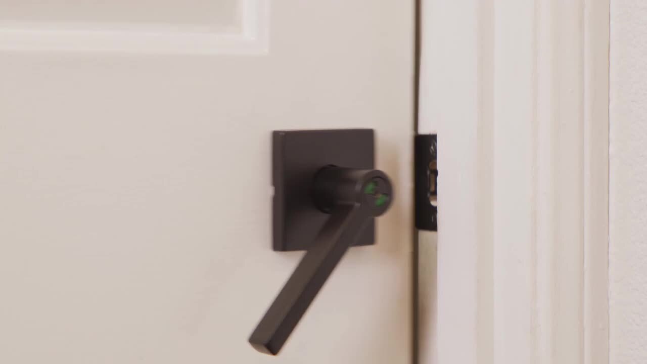 Kwikset Halifax Matte Black Bed/Bath Vacant Occupancy Door Handle
