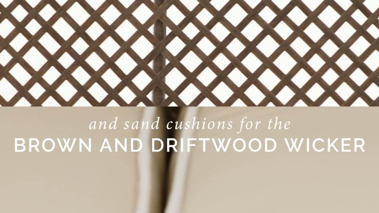 Tribeca 8Pc Outdoor Wicker Conversation Set Sand/Driftwood - 2
