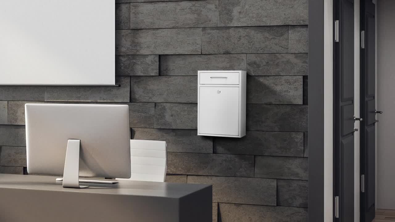 AdirOffice Large Steel Ultimate Drop Box Wall Mounted Drop Box