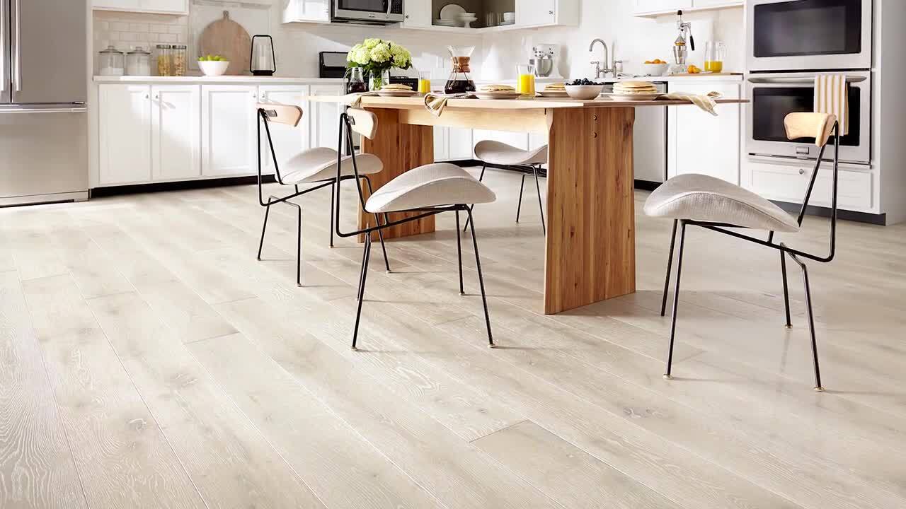 ASPEN FLOORING Mink White Oak 9/16 in. T x 8.66 in. W Tongue and Groove Wire Brushed Engineered Hardwood Flooring (31.25 sqft/case)