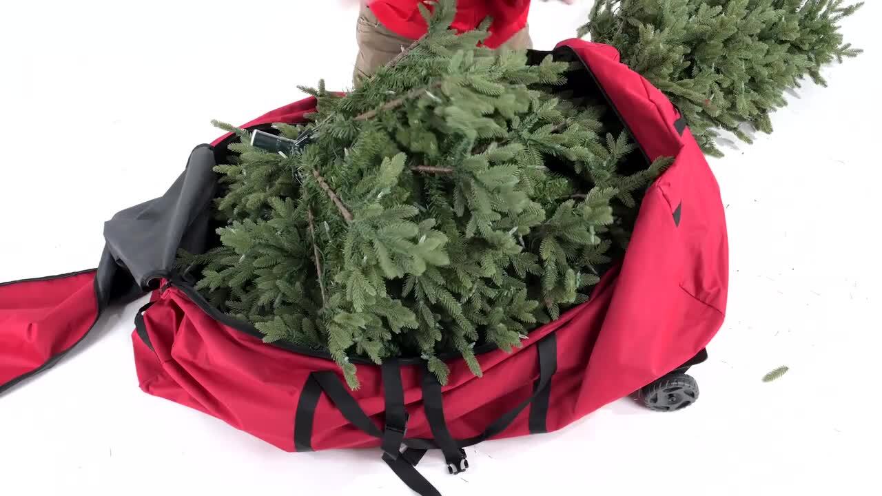 Santa's Bags EZ Roller Christmas Tree Storage Bag with Santa's Bags EZ Roller Christmas Tree Storage Bag with