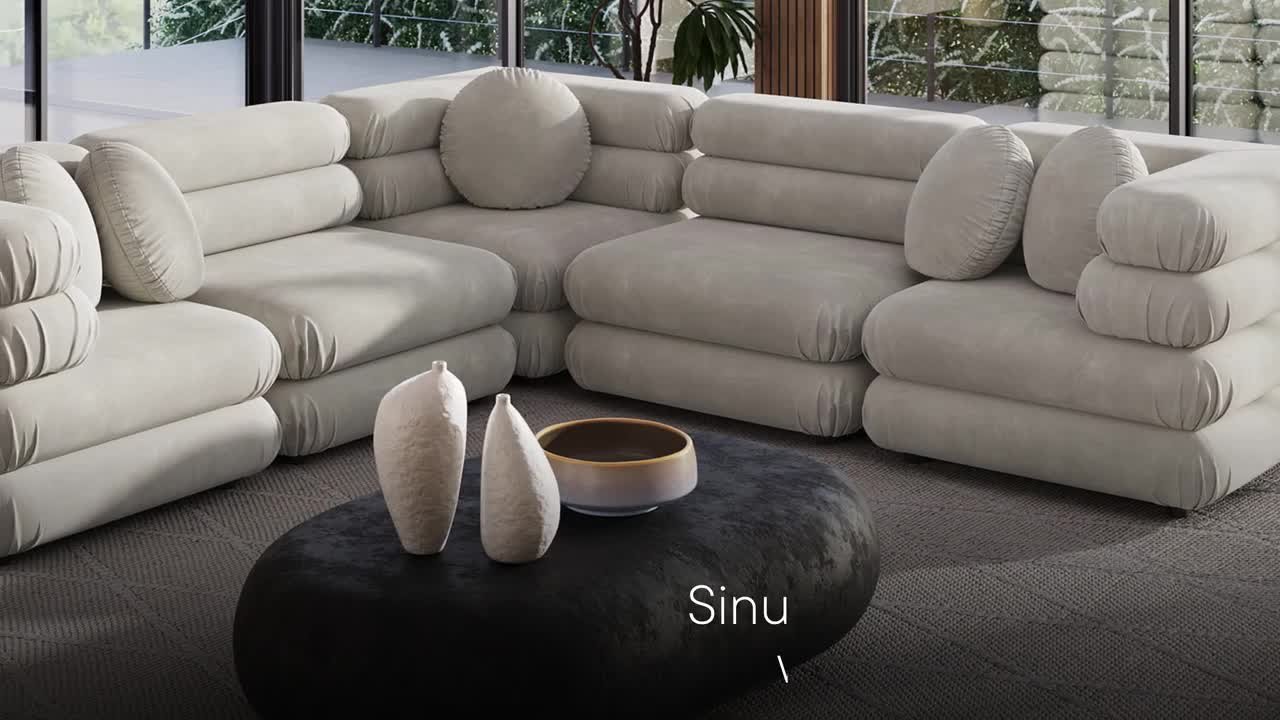 MODWAY Jubilee 38 in. Performance Velvet Modular Armless Sectional