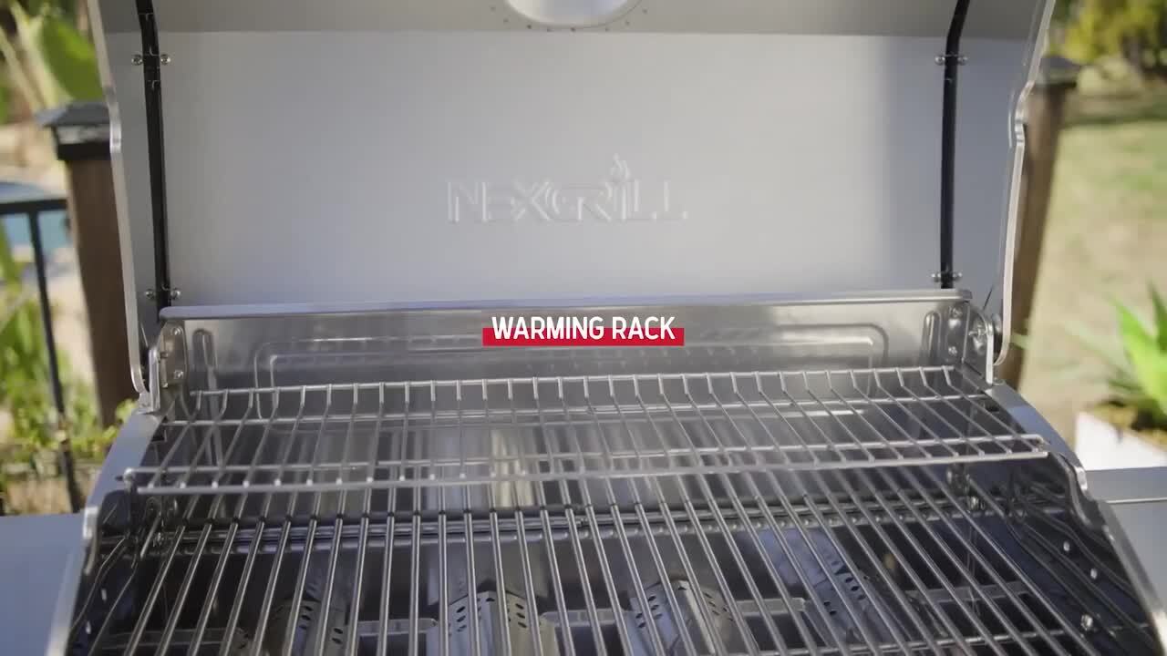 Nexgrill 4 Burner Stainless Steel Propane Gas Grill with Side Burner and PVC Cover Bundle 300-10110