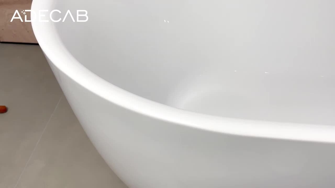 59 in. x 31.5 in. Acrylic Freestanding Flatbottom Double Ended Soaking Bathtub in White