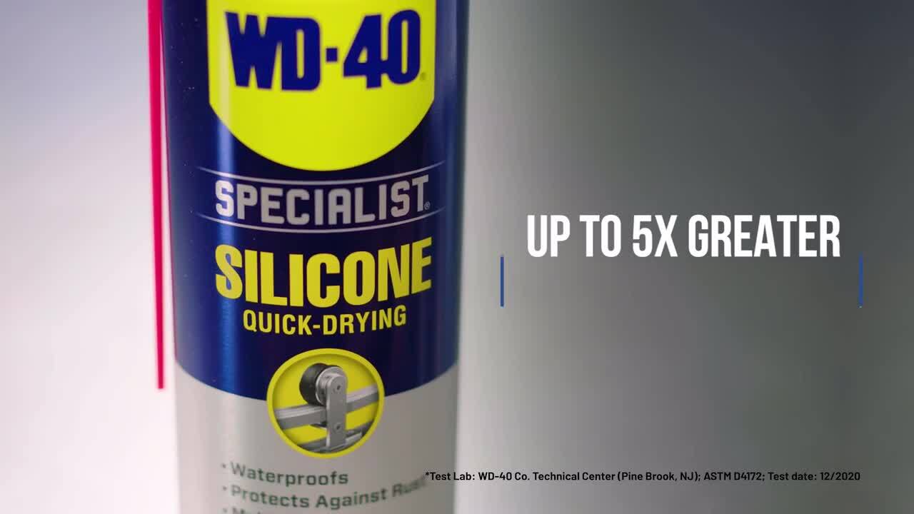 WD-40 Specialist Silicone Quick-Drying Lubricant with Smart Straw Spray  11-oz - Ultimate Lubrication, Long-lasting, Safe for Metal, Rubber, Vinyl,  Plastic in the Hardware Lubricants department at