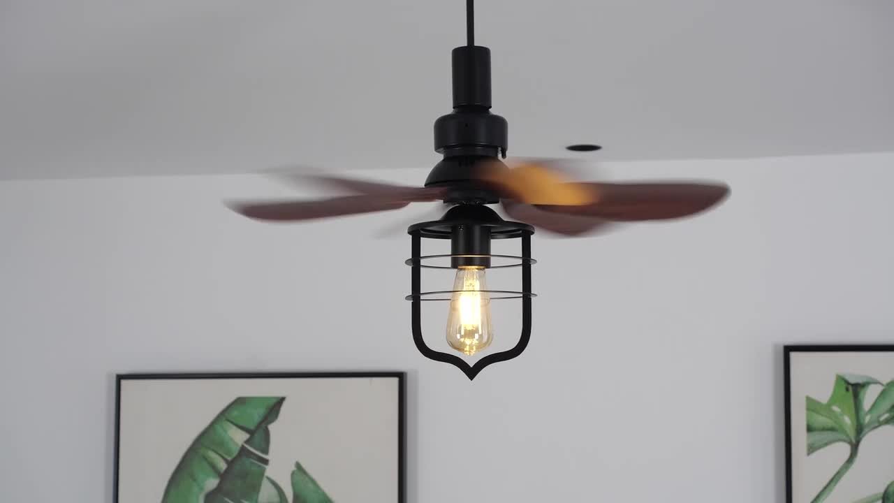 Genoci 20 In. 3-Speed Indoor Black Screw-in Socket Ceiling Fan