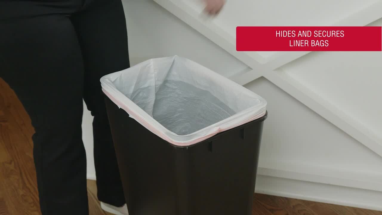 12.2G Swing Top Trash Can, Black