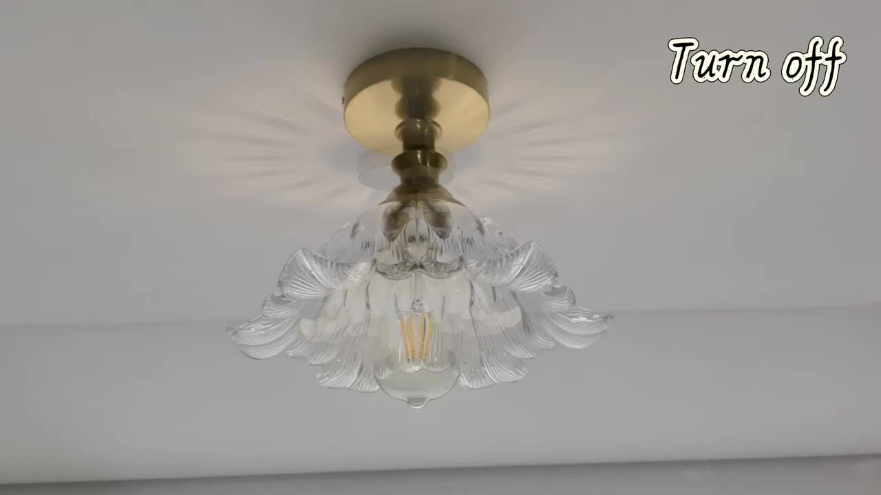 Merbotin BeamHaven 1-Light Semi-Flush Mount Vintage Ceiling Lights