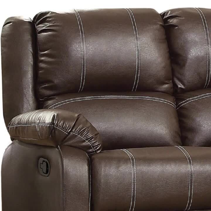 Acme Furniture Zuriel 37 in. Brown PU Faux Leather 2-Seats Acme Furniture Zuriel 37 in. Brown PU Faux Leather 2-Seats