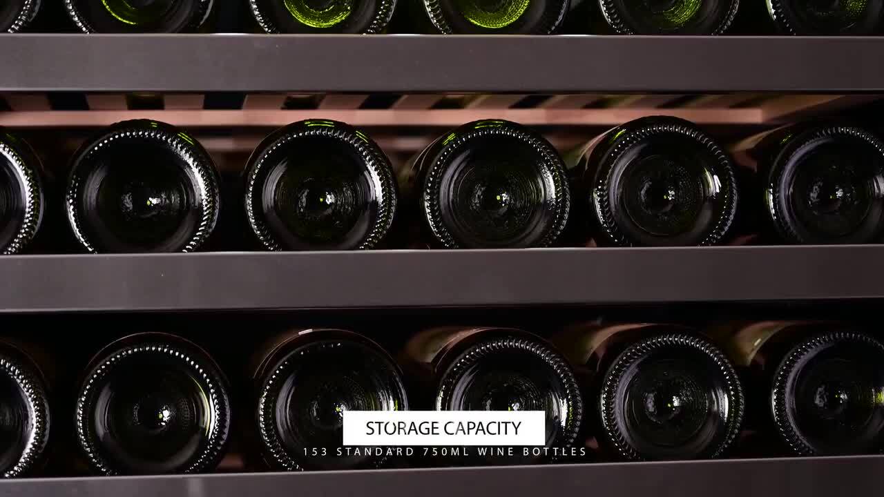 LANBO 153 Bottle Seamless Stainless Steel Dual Zone Wine