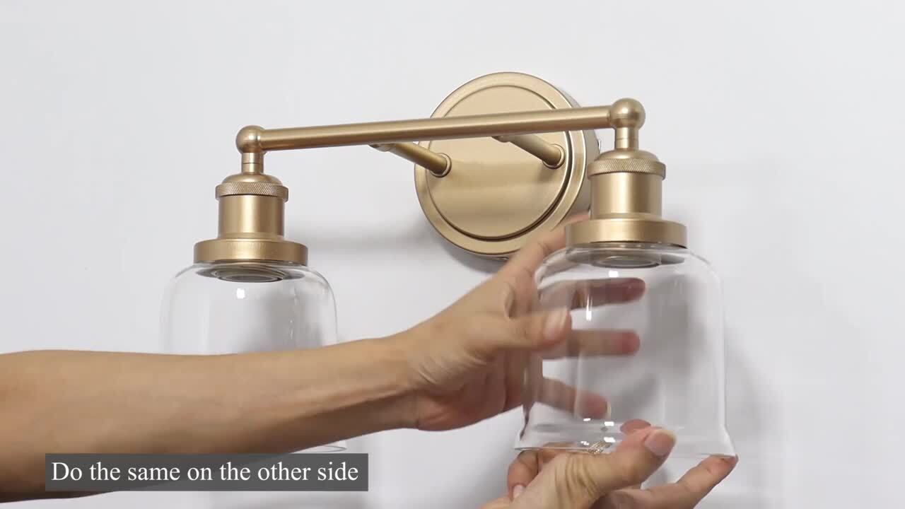 Uolfin Coastal Bell Bathroom Vanity Light 2-Light Brass Gold Uolfin Coastal Bell Bathroom Vanity Light 2-Light Brass Gold