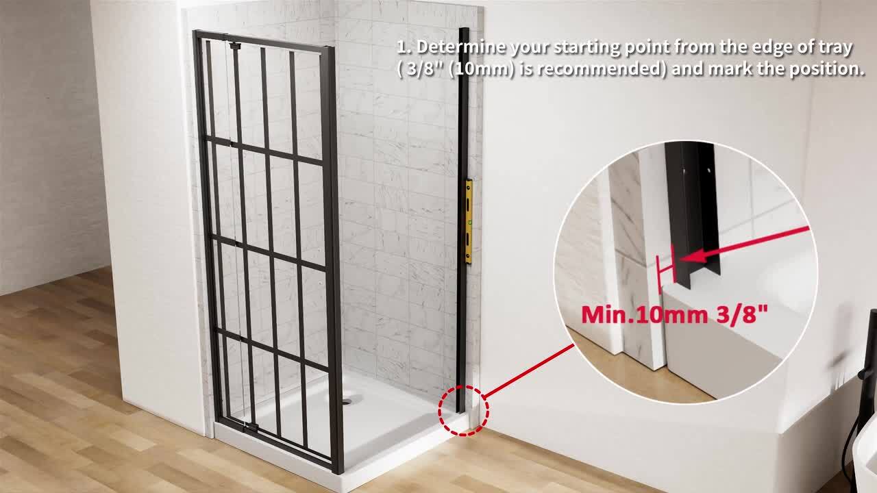Xspracer 36 in. W x 71 in. H Corner Pivot Framed Corner Shower