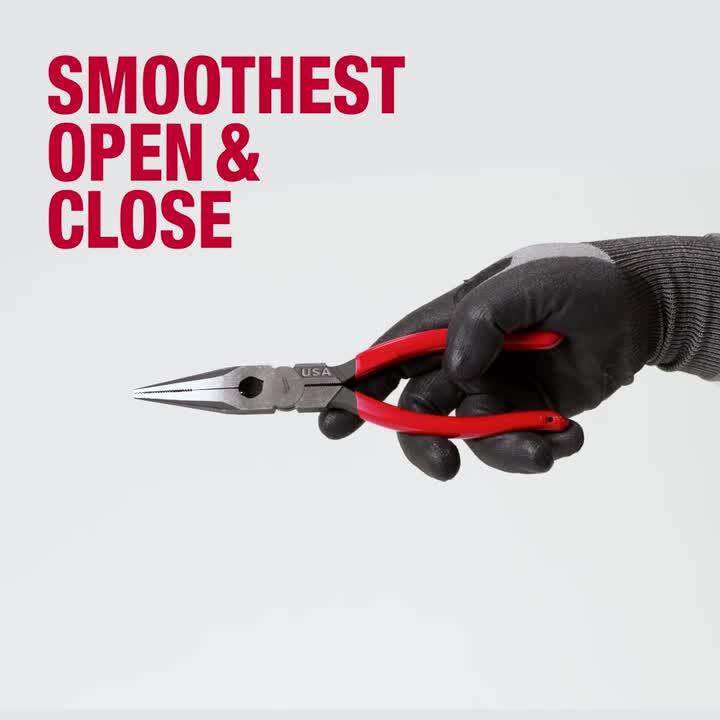 Milwaukee 8 in. Long Needle Nose Pliers with Fish Tape Puller and