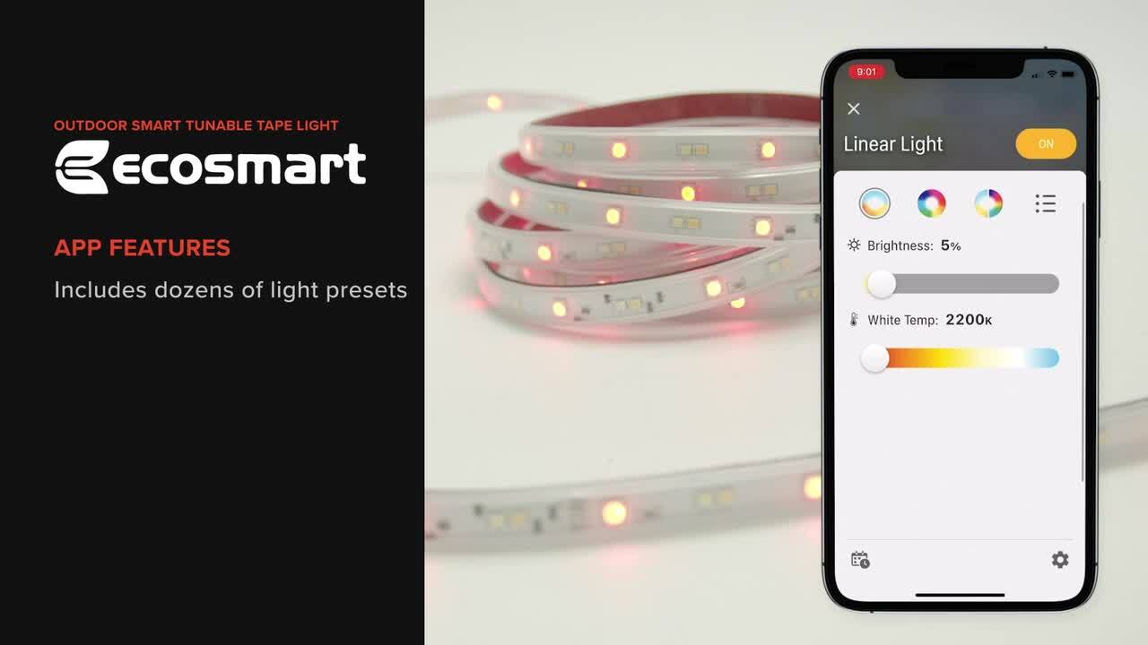 32 ft. Smart RGB and Tunable White Strip Light Powered by Hubspace