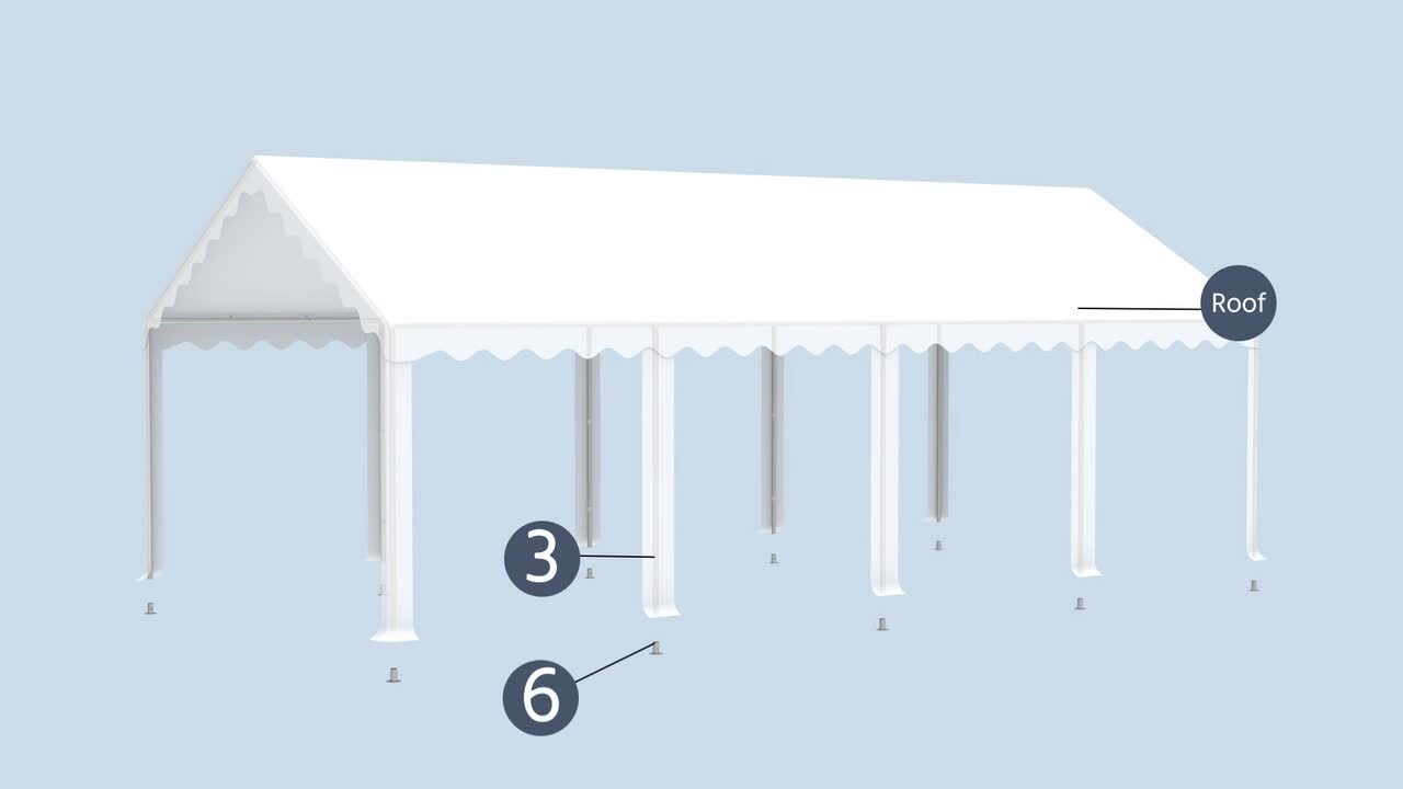 Outdoor canopy with clearance walls