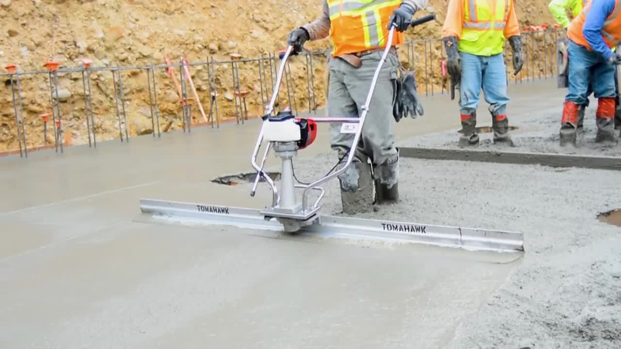 Vibrating Concrete Power Screed with Two 8 ft. Magnesium Boards and Honda Engine