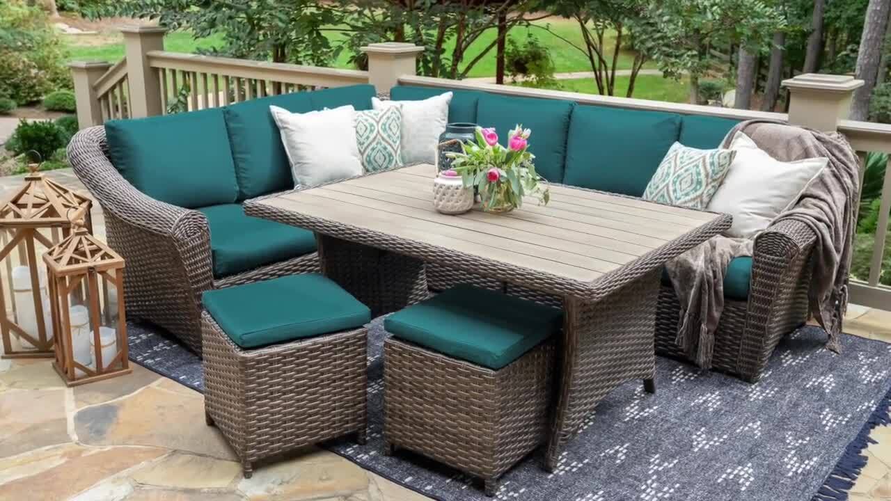 Outdoor sectional on sale furniture sunbrella