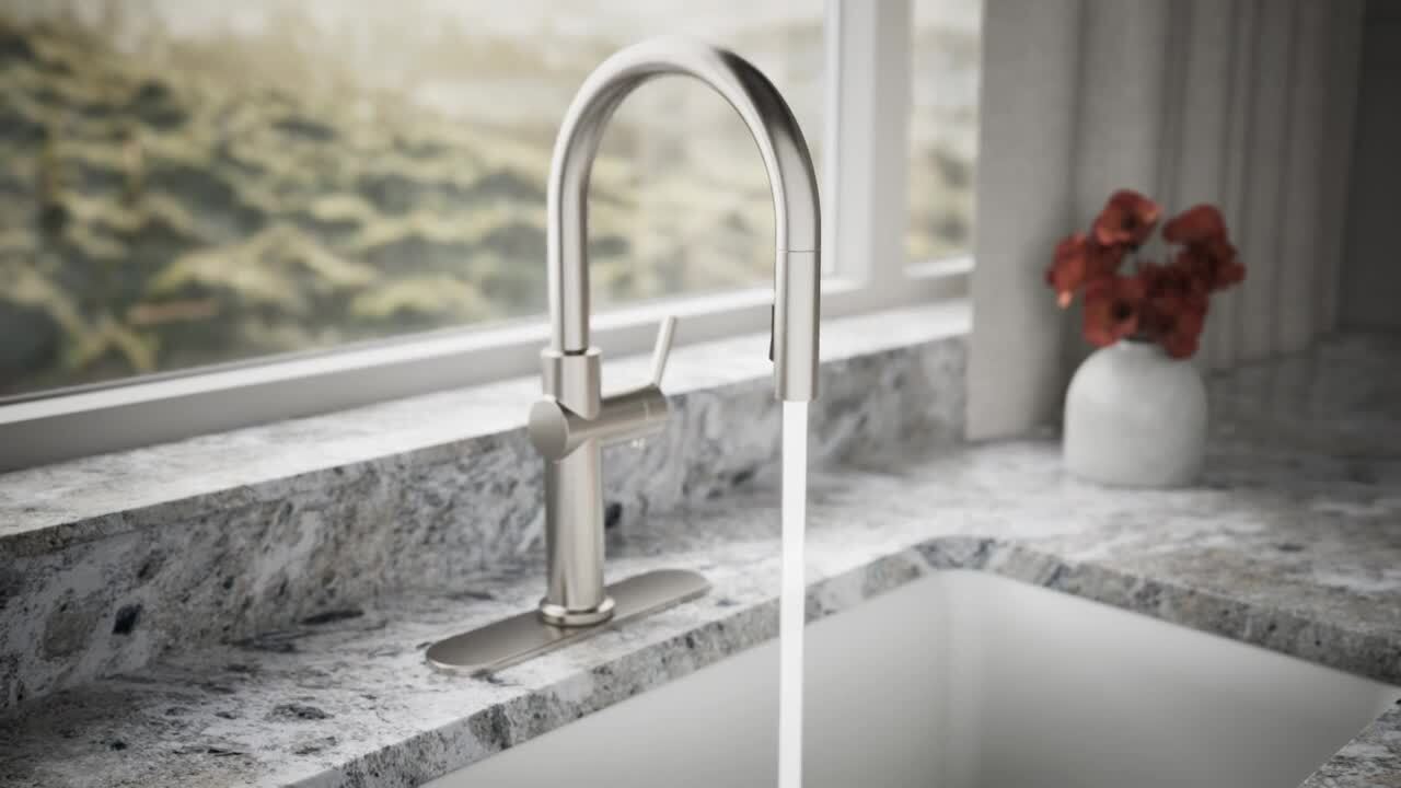 KOHLER Crue Single-Handle Pull-Down Sprayer Kitchen Faucet in