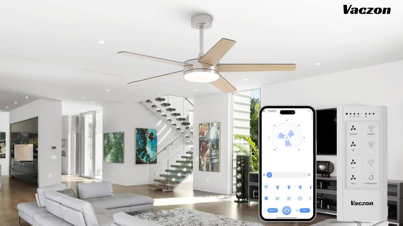Vaczon 48 in. Indoor White Color Changing LED Brushed Nickel