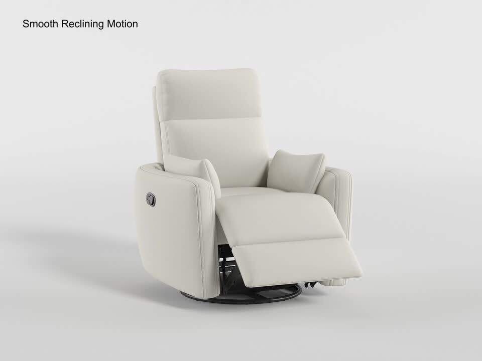 サラベールページ　シングル　ホワイト Lazzara Hadley Beige Microfiber Manual Swivel Glider Recliner