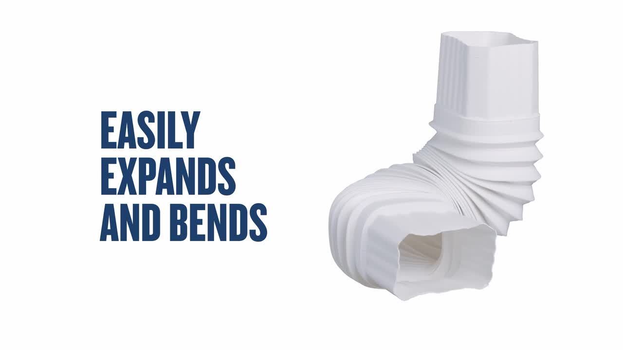 Amerimax Home Products - Flex-Elbow 2 in. x 3 in. White Vinyl Downspout Elbow