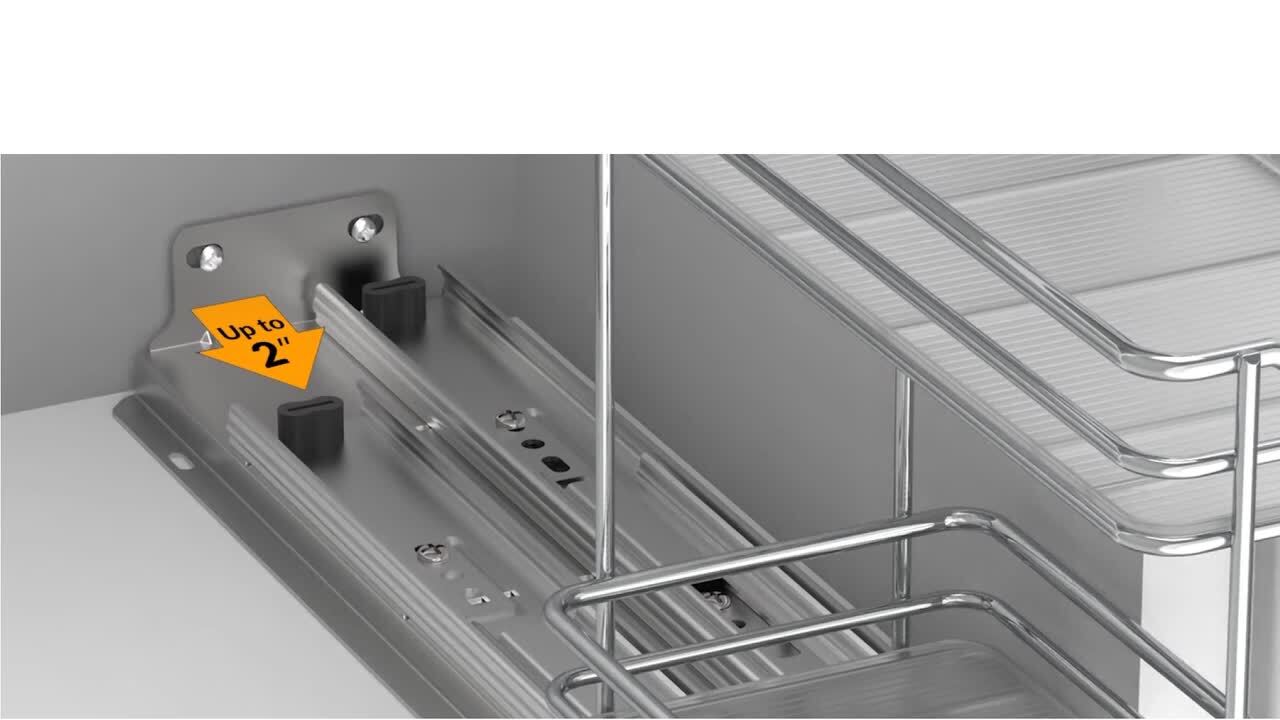 LYNK PROFESSIONAL 10-1/4 in. Wide - Double Silver Chrome Slide Out