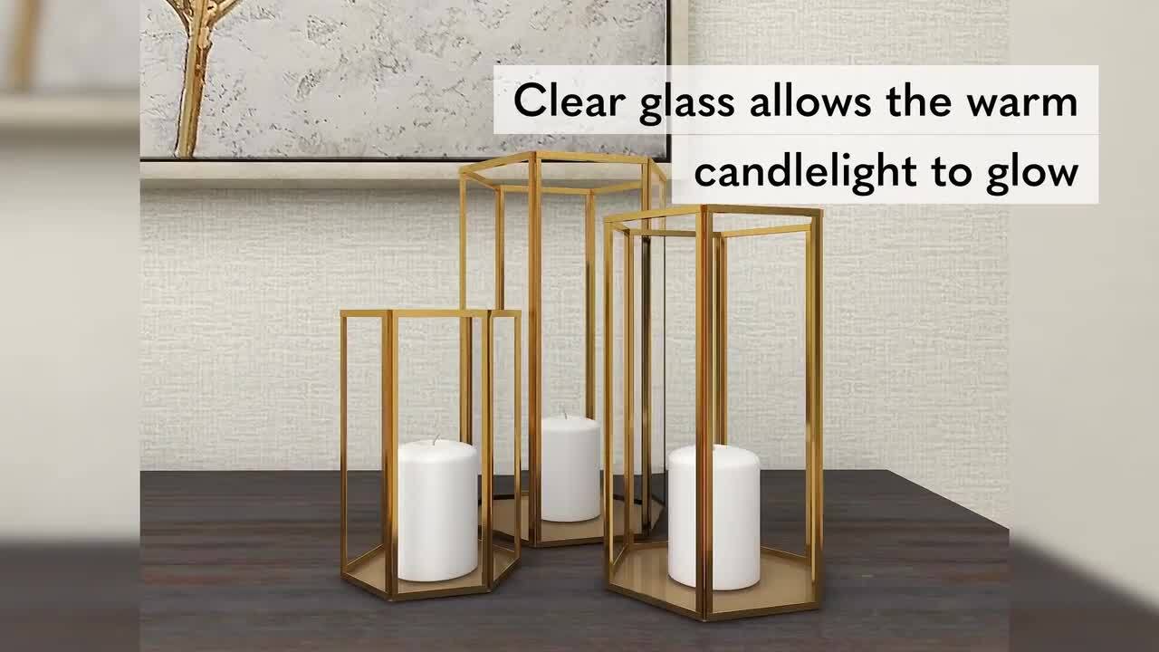 CosmoLiving by Cosmopolitan Gold Glass Decorative Candle