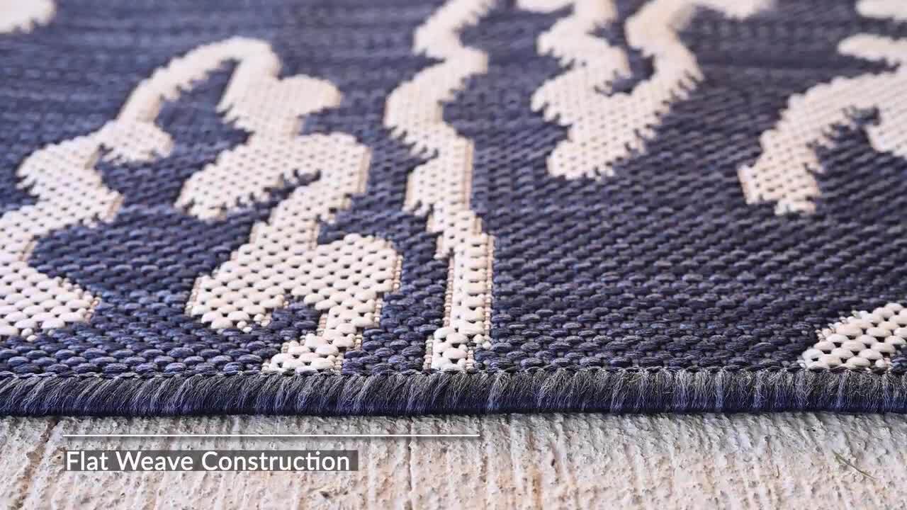 Unique Loom 2' 2 x 3' 1 Eco Plaid Indoor Outdoor Washable Gray Area Rug