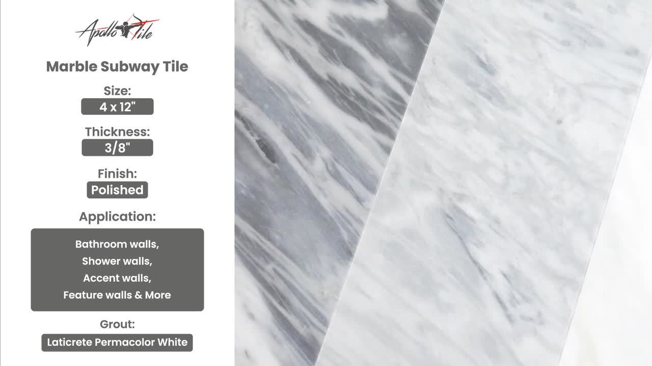 Apollo Tile (Sample) Floor and Wall Tile Wooden Gray 4-in x 4-in Honed Marble Subway Floor and Wall Tile