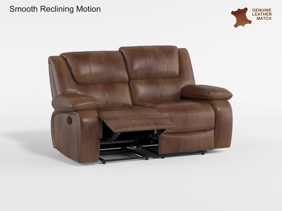 Lazzara Dimitri 64 in. W Brown Leather Manual Double Reclining