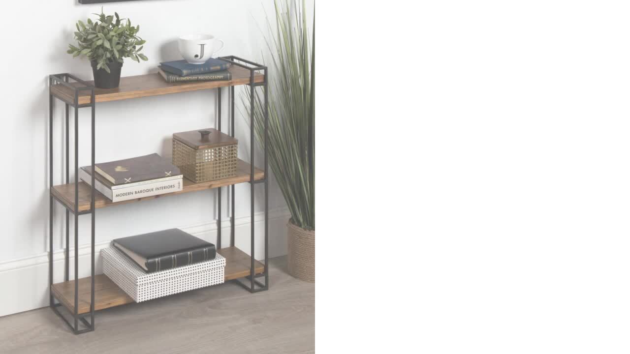 Kate and Laurel Lintz 7 in. x 26 in. x 31 in. Rustic Brown Metal