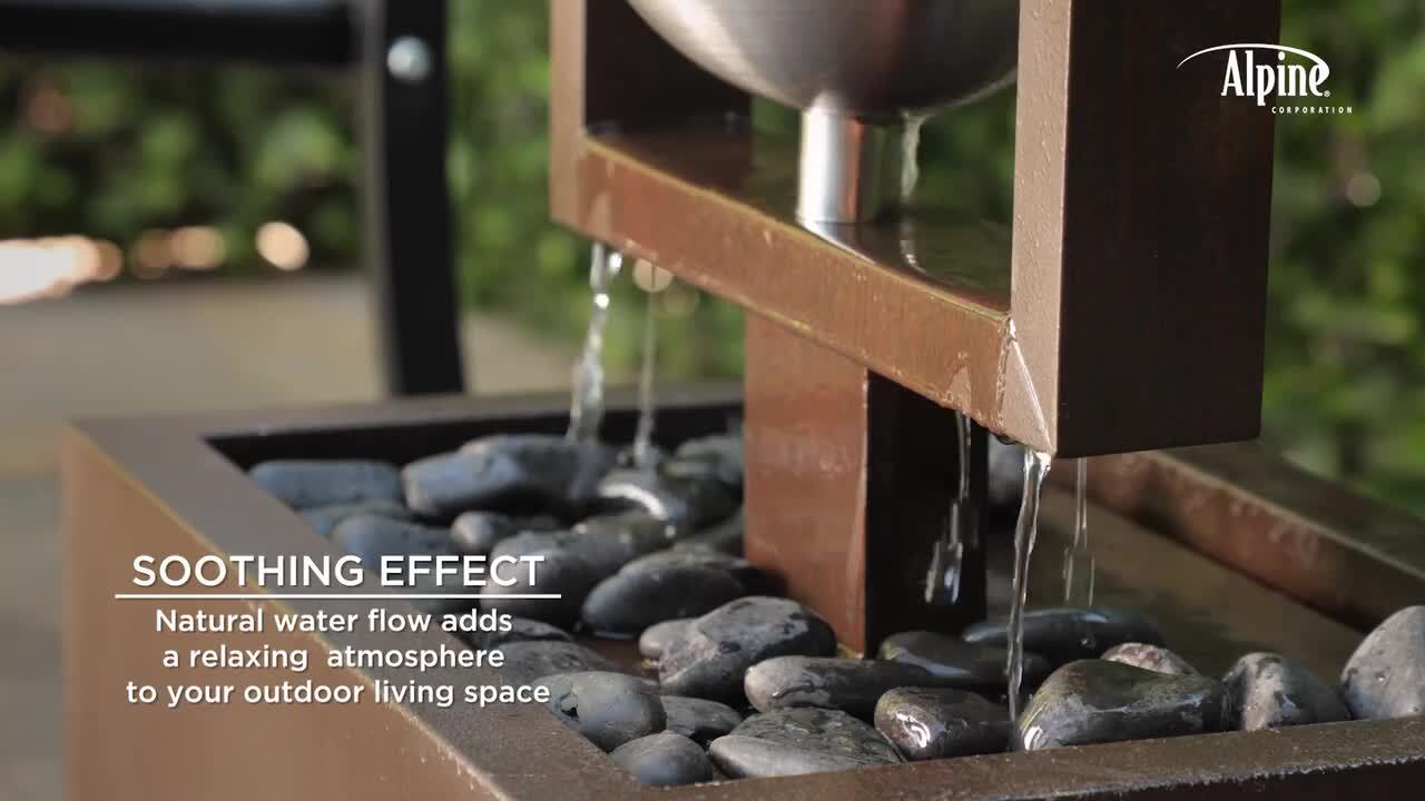 Alpine Corporation 55 in. Tall Outdoor Modern Column Waterfall