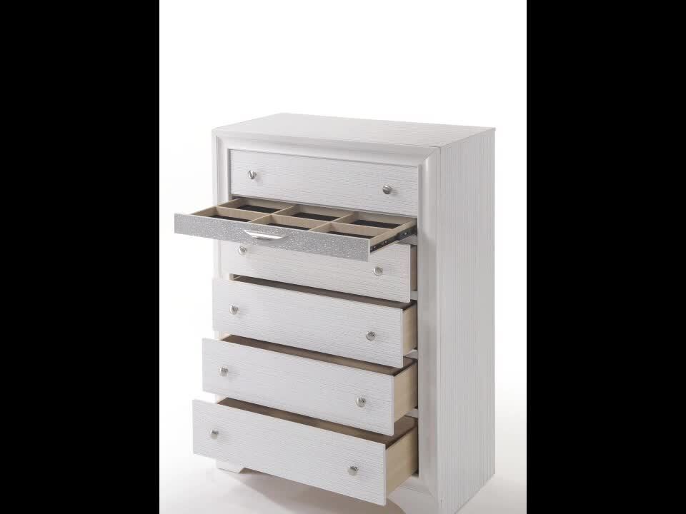Mondawe White and Brown 2-Drawer 16.5-in File Cabinet