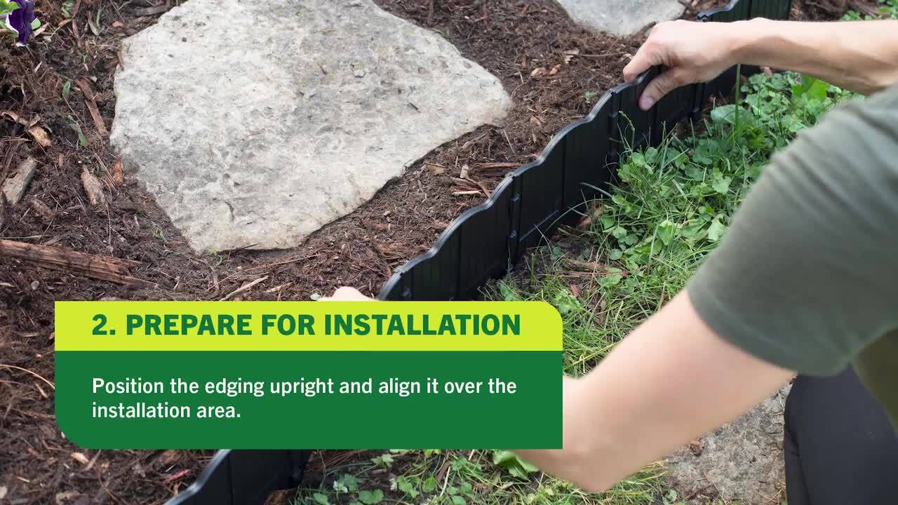 Master Mark Border Master 20 ft. Recycled Plastic Poundable Landscape Lawn Edging with Connectors Black