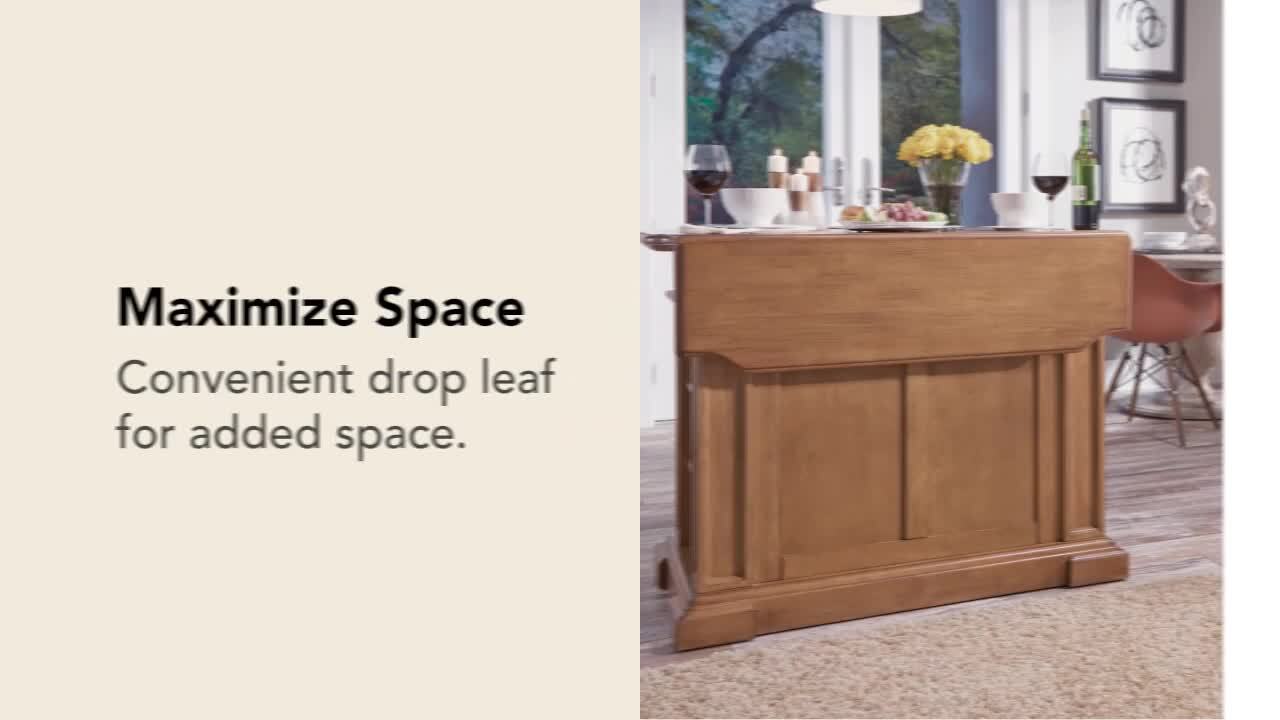Home Styles Brown Wood Base with Wood Top Kitchen Island (26.5-in x 49.75-in x 36.5-in)